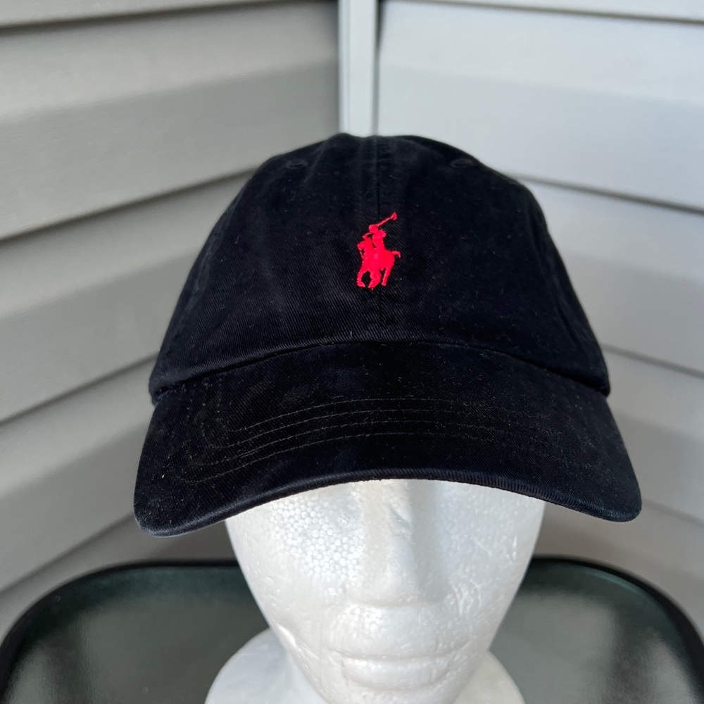 Polo Ralph Lauren The Iconic Cotton Chino Ball Cap Black/Red Sz OS